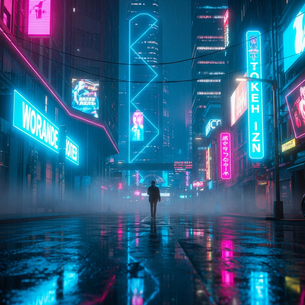 Cyberpunk neon city